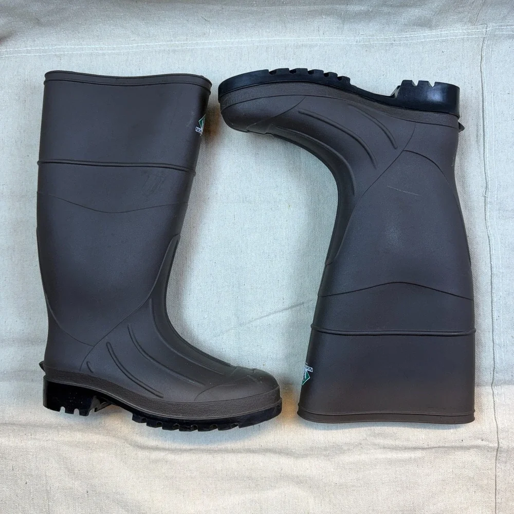 Northerner Rubber Rain Boots Brown Mens 7 Womens 9 Vintage 1997 Made in USA